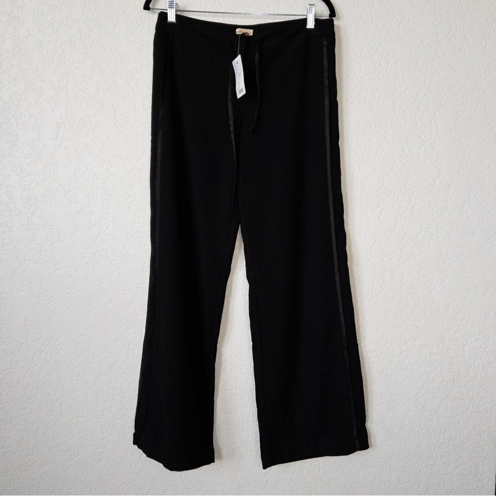 NWT Elevenses x Anthropologie Black Piping Trouser Pants Size 8‎